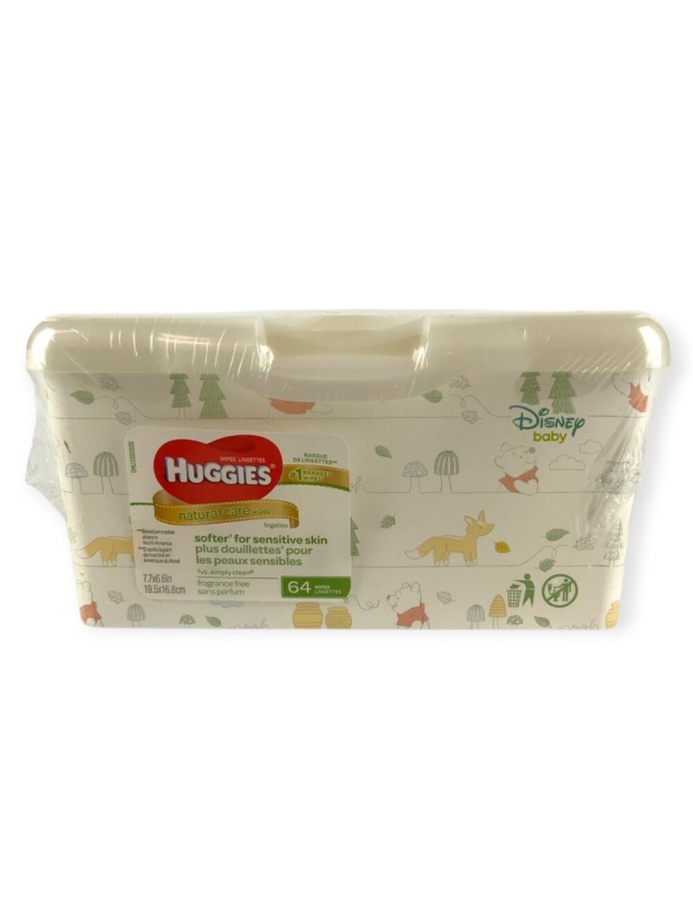 Huggies Natural Care Baby Wipes Reusable Tub 64 Ct Fragrance-Free Baby Disney